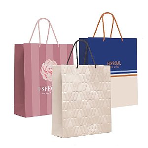 Sacola Premium Sortido Decorado G 34x38x15cm - 10 Un