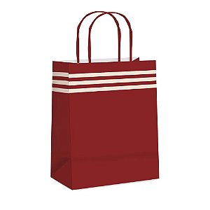 Sacola de Papel Polo Carbenet Vermelho M 26x19,5x9,5cm - 10 Un