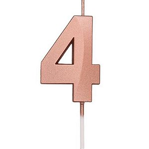 Vela Mini Design Rose Gold - Número 4 - 1 Un