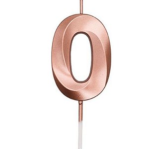 Vela Mini Design Rose Gold - Número 0 - 1 Un