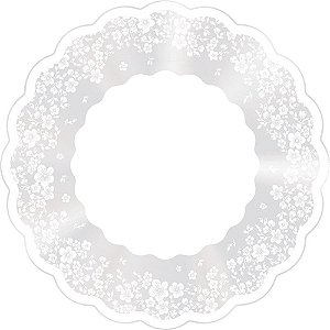 Folha Poli Redondo Flowershop Branco 38cm - 50 Un