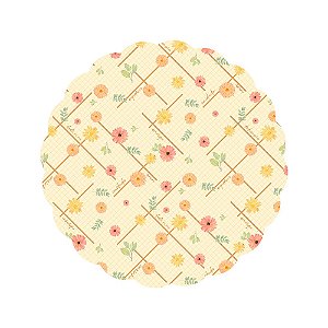 Folha Poli Redondo Jardim do Amor Amarelo 48cm - 50 Un