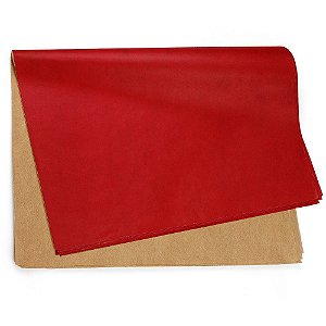 Papel Kraft Vermelho/Ouro 59x80cm - 50 Un