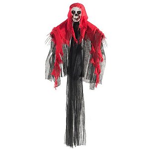 Caveira Fantasma Halloween Com Luz 95cm - 1 Un