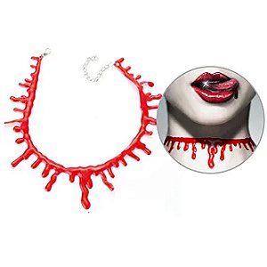 Colar Gotas de Sangue Halloween - 1 Un