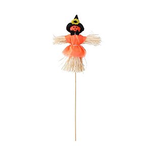 Enfeite Espantalho com Chapéu Halloween 35cm - 1 Un