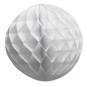 Enfeite de Papel Globo 21cm Branco - 1 Un