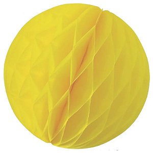 Enfeite de Papel Globo 34cm Amarelo Claro - 1 Un