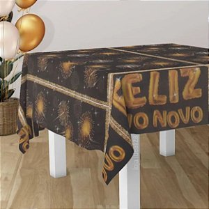 Toalha de Mesa TNT Estampada 140x220cm Feliz Ano Novo - 1 Un