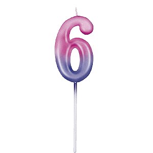 Vela N°6 Ombre Lilás e Roxo
