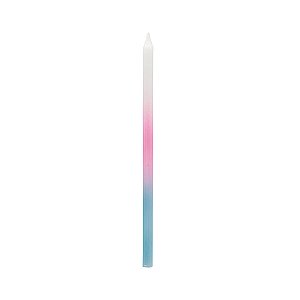 Velas Palito 7,1 cm Pérola Ombre Rosa/Azul - 6 Un