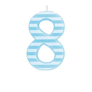 Vela Grande N°8 Listras Azul/Branco