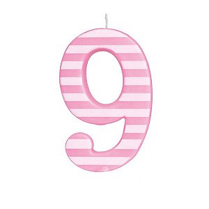 Vela Grande N°9 Listras Rosa/Branco