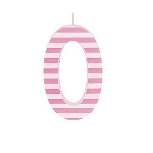 Vela Grande N°0 Listras Rosa/Branco