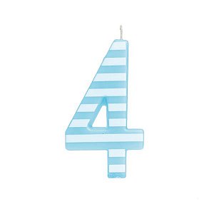 Vela Grande N°4 Listras Azul/Branco