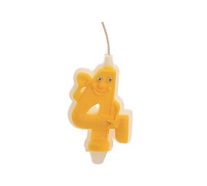 Vela Nº4 Doidinha Branco/Amarelo