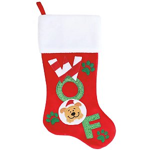 Bota Para Pendurar Vermelho e Branco 48cm - 1 Un