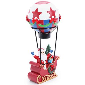 Decoração em Resina Trenó Decorativo com Papai Noel 26cm - 1 Un