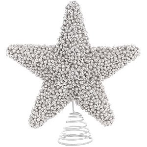 Ponteira de Árvore de Natal Estrela Prata 15cm - 1 Un