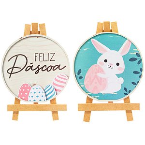 Kit Mini Cavaletes Redondo Feliz Páscoa - 2 Un