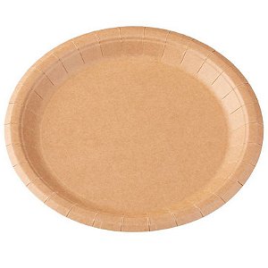 Prato de Papel Kraft 18cm - 10 Un