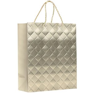 Sacola Premium Especial Diamond Ouro G 41,5x30x12cm - 10 Un