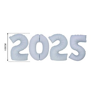 Balão Cromado Fosco 34" 2025 Branco - 1 Un
