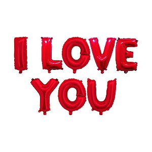 Balão Metalizado 16" I Love You - 1 Un