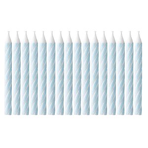 Vela Palitinho Espiral Azul Bebê - 16 Un