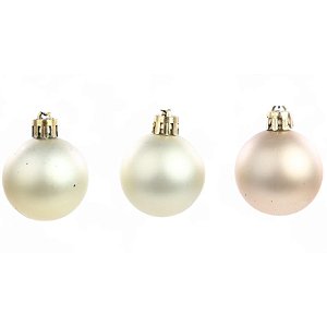 Bola de Natal Enfeite Fosca Ouro 8cm - 6 Un