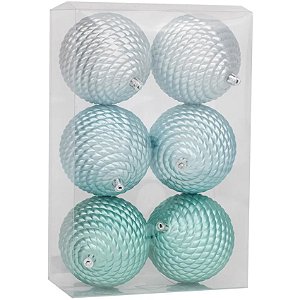 Bola de Natal Trançada Tons de Azul Trend Rainbow 10cm - 6 Un