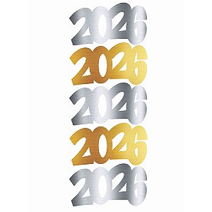 Aplique Artesanal Cartonado Réveillon 2026 P - 15 Un