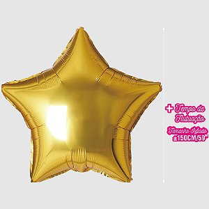 Balão Metalizado Estrela Dourado 65" - 1 Un