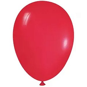Balão Látex Tradicional Redondo 5" Liso Vermelho - 50 Un