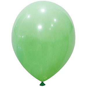 Balão Látex Tradicional Redondo 5" Liso Verde Claro - 50 Un