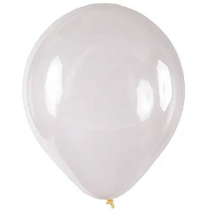 Balão Látex Tradicional Redondo 5" Liso Cristal - 50 Un