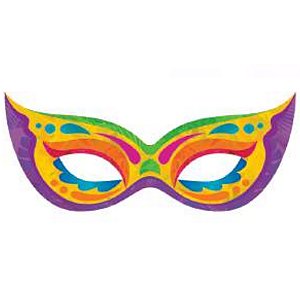 Painel Impresso Máscara de Carnaval VERMELHA para Decoração de Salão 56cm