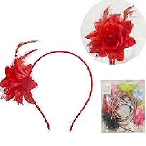 Tiara Luxo com Flor - Cores Sortidas