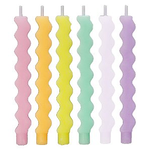Vela Palito Candy Color - 6 Un