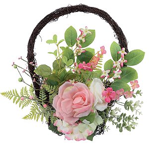 Cesta Decorativa com Flores 44x45x12cm - 1 Un