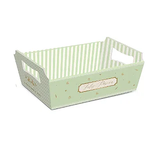 Cesta de Papel Cartão Quinn Verde P 18x13x7,5cm - 10 Un