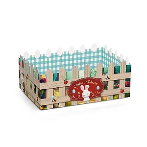 Cesta Cerquinha de Papel Cartão Contos de Páscoa G 22x15x8cm - 10 Un