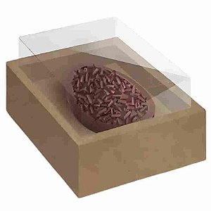 Caixa New Moldura Para Um Meio Ovo 250g Kraft - 50 Un