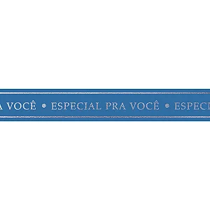 Fita Decorativa Cetim Estampado Especial Pra Você 15mmx30m Azul Intenso - 1 Un