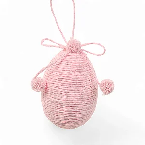 Enfeite Para Pendurar Ovo Rosa Frappe 8x6x6cm - 1 Un