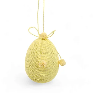 Enfeite Para Pendurar Ovo Amarelo Frappe 10x8x8cm - 1 Un