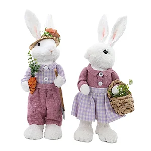 Coelho Decorativo de Tecido Sacole Sortido 39cm - 2 Un