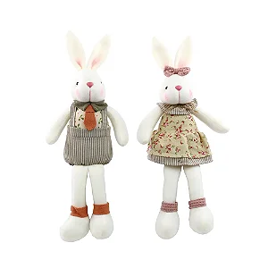 Coelho Decorativo de Tecido Floral Sortido Pasquali 40cm - 2 Un