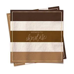 Guardanapo de Papel 32,5x32,5cm Tons de Chocolate - 20 Un