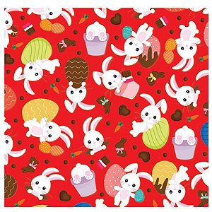 Folha Poli Páscoa Metalizado Doce Encanto Vermelho 69x89cm - 100 Un